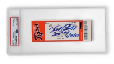Miguel Cabrera Signed 3000 Hit Ticket 4/23/22 PSA COA Slab Detroit Tigers - Image 1 of 2