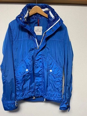 MONCLER Patch Nylon Jacket Blouson Coat Men Size 0 Blue  - Image 1 of 4