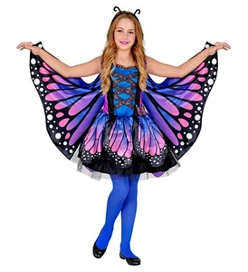 Kleid Schmetterling mit Haarreif lila blau Karneval Fasching Kostüm Mädchen  - Bild 1 von 1