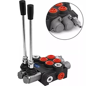 2 Spool Hydraulic Directional Control Valve 11gpm Double Acting Cylinder 40L/min - Picture 1 of 13
