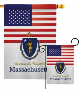 US Massachusetts Garden Flag States Regional Decorative Gift Yard House Banner - Picture 1 of 17