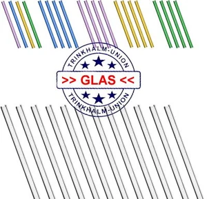 50 GLAS CAIPI lang Trinkhalme 200x8 mm farbe wählbar + 1 Reinigungsbürste - Bild 1 von 27