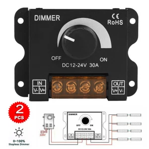 2x LED Dimmer DC 12V 24V Dimmschalter Helligkeitsregler Drehdimmer Lichtschalter - Bild 1 von 21