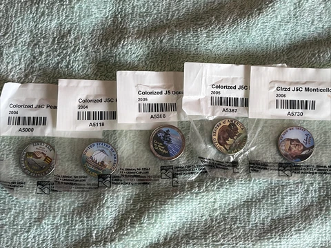 Jefferson nickels 2004,2005,& 2006, colorized Littleton Coin Co.  still wrapped Cover