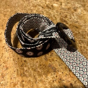 Vera Bradley Black Floral Print Fabric Canvas Belt - Picture 1 of 4