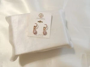 Giani Bernini 1.5"18k Rose Gold/ S.Silver Cubic Zirconia Drop Earrings R965 $120 - Picture 1 of 8