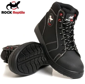 MENS BLACK LIGHTWEIGHT SAFETY STEEL TOE CAP SNEAKER WORK SHOES TRAINERS BOOTS SZ - Picture 1 of 4