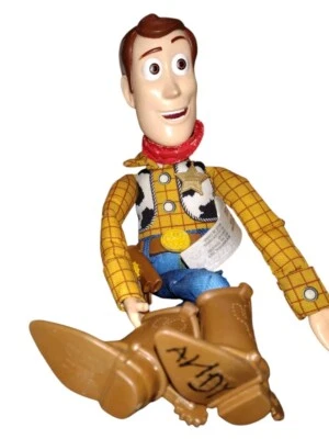 迪士尼皮克斯 2021 美泰玩具总动员伍迪拉绳娃娃 12 英寸无帽子-已测试 — 第 1/3 张图片