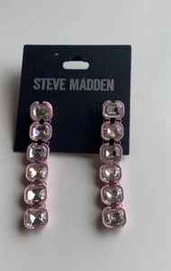 Steve Madden Candy Pink Long earrings Brand New festival summer jewellery - Picture 1 of 3