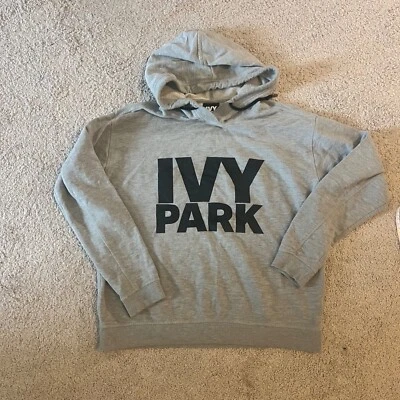 Толстовка с капюшоном Ivy Park серая со сложенным логотипом размер маленький - Изображение 1 из 4