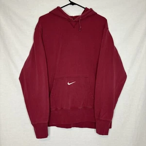 00s Nike Hombres Sudadera con Capucha Roja Bordada Bolsillo Swoosh Logo Talla L - Imagen 1 de 10