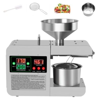 1500W Acero Inoxidable Control de Temperatura Semilla Automática Prensa de Aceite Prensa de Máquina