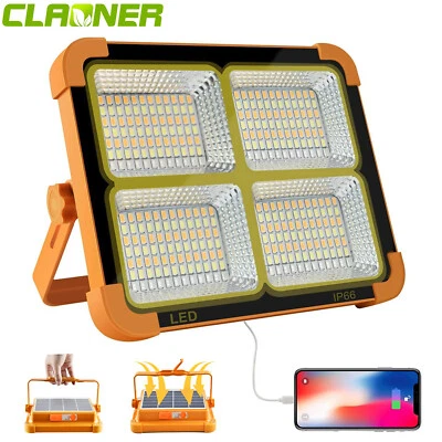 264 LED Solar Arbeitsleuchte Akku Aufladbar Baustrahler Flutlicht Werkstattlampe - Bild 1 von 4