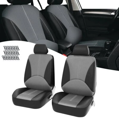 For Nissan Titan 2009-2023 PU Car 2-Seat Cover Front Row Protector Black Gray Foto 1 de 4