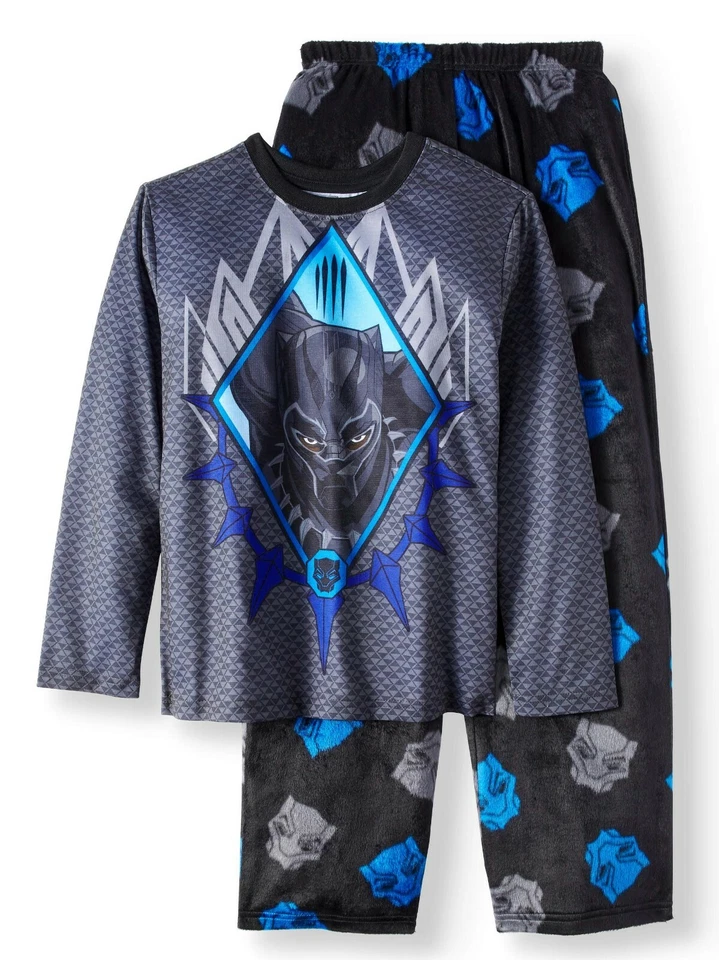 Marvel Black Panther 2 PC Long Sleeve Pajama Set Boy Size 6/7 8 - Image 1 of 1
