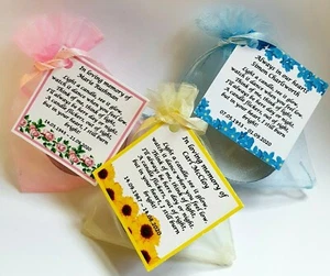 Personalised candle favour memorial funeral keepsake -memory bereavement flowers - Picture 1 of 34