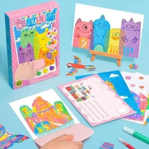 Squeegee Art Kids Paint Kit, 20x DIY Ranbow Scratch Art, Childrens Painting - Picture 1 of 12