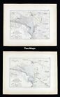 1855 Johnston Napoleon 2 Maps Battle of Arcole St Bonifacio Italy Austria France