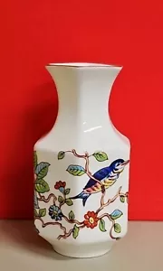 80's Aynsley Pembroke Fine English Bone China Small Floral Bird 3.5" Bud Vase - Picture 1 of 5
