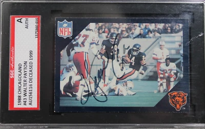 Walter Payton (d.1999) BEARS Autographed Signed RARE 1988 Chicagoland Card SGC - Image 1 of 4