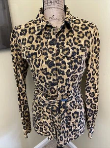 RALPH LAUREN ANIMAL PRINT LEOPARD TAILLIERT BAUMWOLLE SAFARI JACKE Größe Small - Bild 1 von 11
