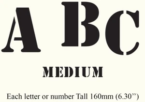 A-Z SCHABLONE mittlere einzelne Buchstabe Zahl HOCH 160 mm (6,30 Zoll) Alphabet wiederverwendbar AL1 - Bild 1 von 45