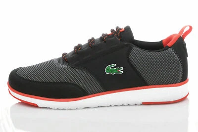 Lacoste LIGHT 317 1 SPM Herren Sneaker Schuhe Sommerschuhe schwarz rot