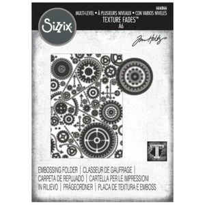 Tim Holtz 3-D Texture Fades ~ VAULT GEARS ~ Sizzix Embossing Folder ~ 666866 - Picture 1 of 4