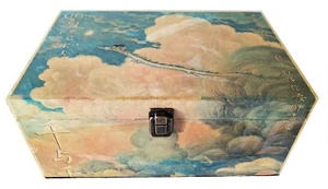 Decoupage Spirited Away, Haku & Chihiro in the clouds Large Wooden Memory Box - Picture 1 of 8