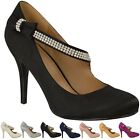 Womens Ladies Bridal Wedding Prom Party High Heel Classic Pumps Shoes Size