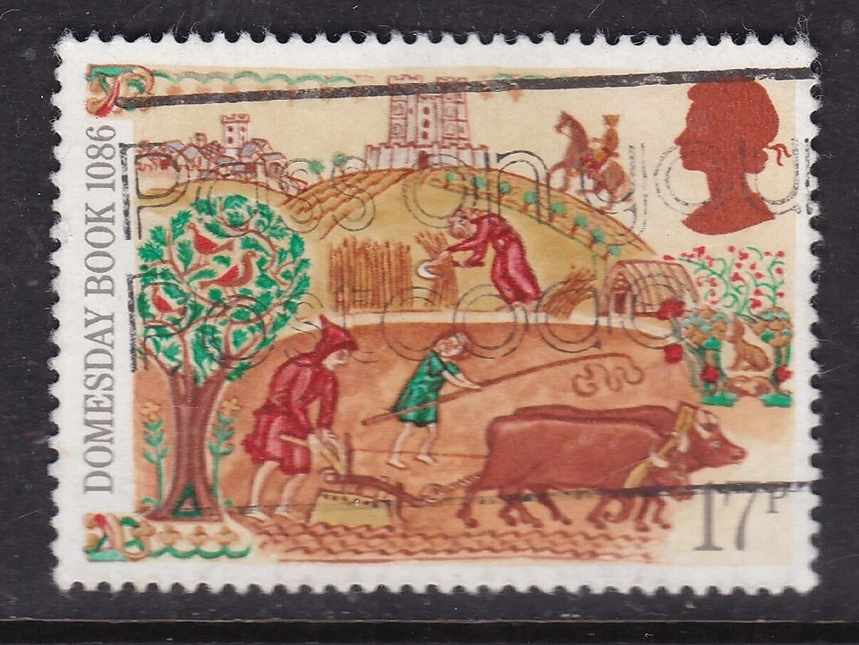 GB 1986 Campesinos trabajando en campos 17p fino usado SG 1324 EN MUY BUENA CONDICIÓN Foto 1 de 1