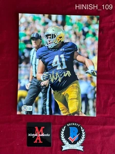 FOTO 8X10 FIRMATA KURT HINISH NOTRE DAME CALCIO! BECKETT! HOUSTON TEXANS! - Foto 1 di 1