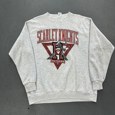 Vintage Rutgers University Scarlet Knights arch logo crewneck sweatshirt XL 90s Cover