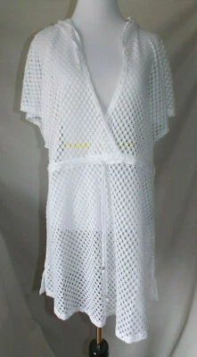 Mujer Apt. 9 encubrimientos de ganchillo con capucha blancos súper lindos talla pequeña Foto 1 de 4