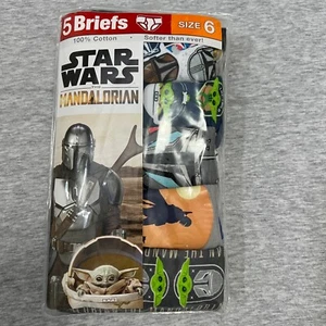 Star Wars Mandalorian Boys Size 6 Underwear Briefs 5-Pack Yoda NEW - Picture 1 of 7