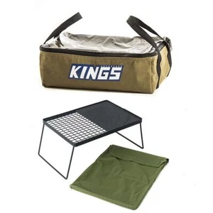 Adventure Kings Camp Fire BBQ Plate + Clear Top Canvas Bag Storage Camping 4WD - Picture 1 of 12