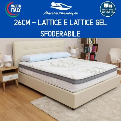 Materasso Lattice e Gel modello NUVOLA TOP GEL alto 26 cm  sfoderabile - Immagine 1 di 4