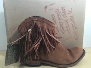 NIB Liberty Black Brown Leather Fringe Bootie FAGGIO 7 M - Picture 1 of 6