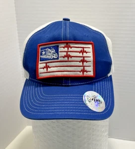 TRUCKERS - HEARTBEAT OF AMERICA Blue/White SNAPBACK HAT Driver Work Baseball Cap - Picture 1 of 10
