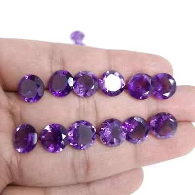 [WHOLESALE] NATURAL AMETHYST FACETED ROUND SHAPE LOOSE GEMSTONE - Image 1 of 3
