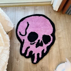 54X70CM Pink Melting Skull Tufting Custom Rug/Carpet, Non-Slip, Machine Washable - Picture 1 of 6