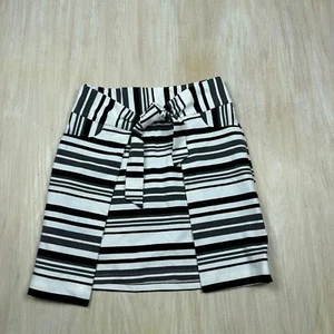 Cabi Grandstand Striped Stretch Knit Pockets Tie Front Skirt Style #5185 Small - Picture 1 of 14