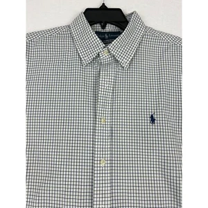 Polo Ralph Lauren Dress Shirt Men's XL Custom Fit Green/Blue Long Sleeve Button - Picture 1 of 6
