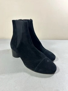 NEU Rebecca Minkoff schwarze Wildleder Stiefeletten zum Überziehen mit Absatz Größe 7,5 - Bild 1 von 3