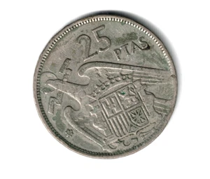 1957 25 Ptas Pesetas España (58) - Estrella 58 - Francisco Franco KM# 787, Cal# 30 - Imagen 1 de 3