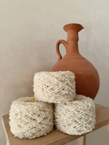 Handspun undyed yarn natural lambswool for weaving, hand, machine knitting 50g - Picture 1 of 10