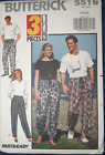 Pantalon unisexe Butterick 5516 avec cordon de serrage taille XS-S-M (1991) rapide/facile