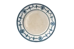 Antico piatto Johnson Bros Sultana bordo pergamena blu 7,5" pietra di ferro inglese dis - Foto 1 di 7