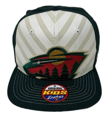 Zephyr NHL Minnesota Wild "Shockwave" Youth Flat Bill SnapBack Hat BRAND NWT - Image 1 of 4
