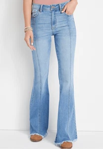 Kancan Damen helle Waschung hoher Bund Frontnaht Schlag Jeans Gr. 29 Stil #123137 - Bild 1 von 7
